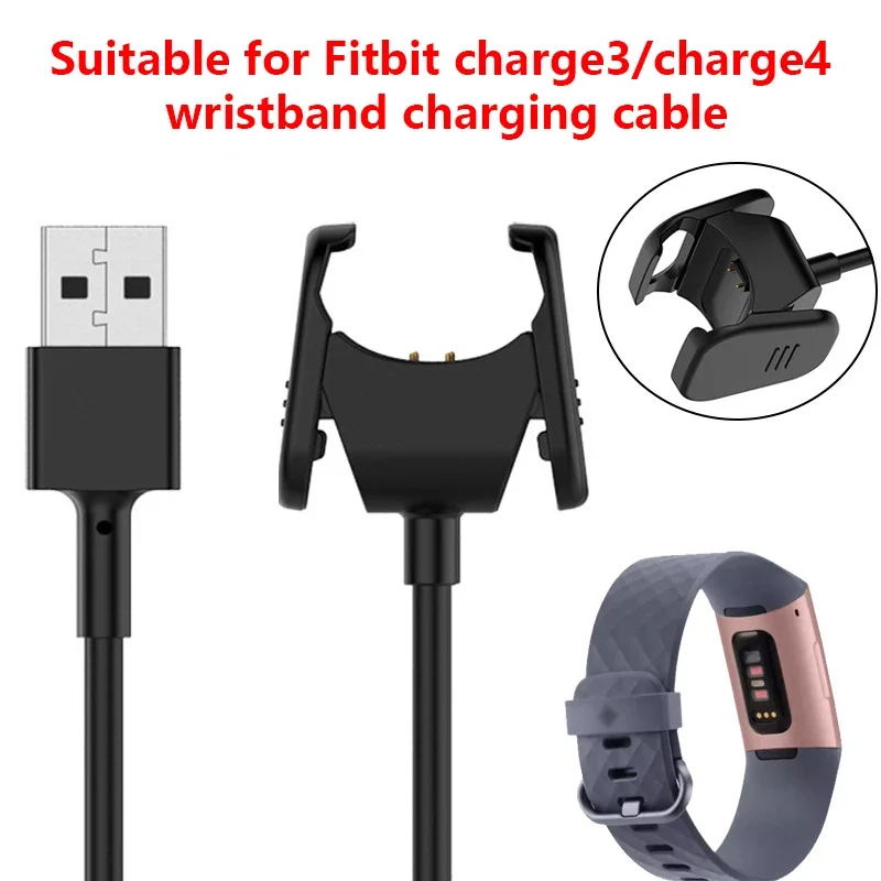 

USB Charging Cable For Fitbit Charge 3 Fast Charging Dock Adapter For Fitbit Charge 4 Charging Clip Power Cable