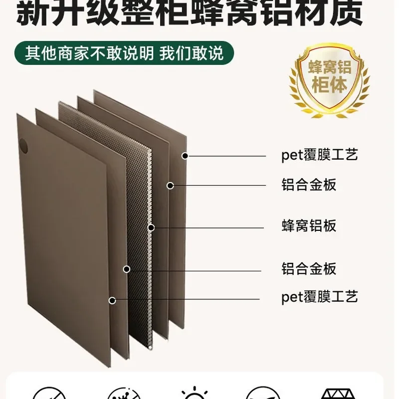 Honeycomb Aluminum Balcony Cabinet Waterproof Sunproof Storage Locker Customizable Housekeeping Grocery Organizer for Outdoor