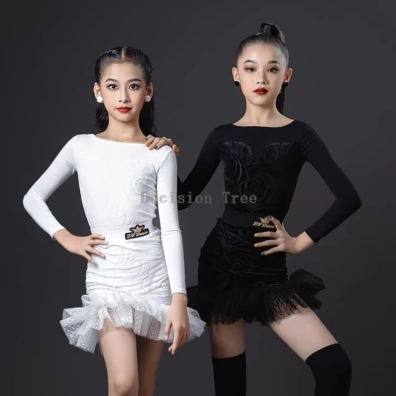 

Новинка 2025 года, детский комплект платьев для латинских танцев, тренировочные навыки для девочек, расписание соревнований, костюмы для похудения в латиноамериканском стиле