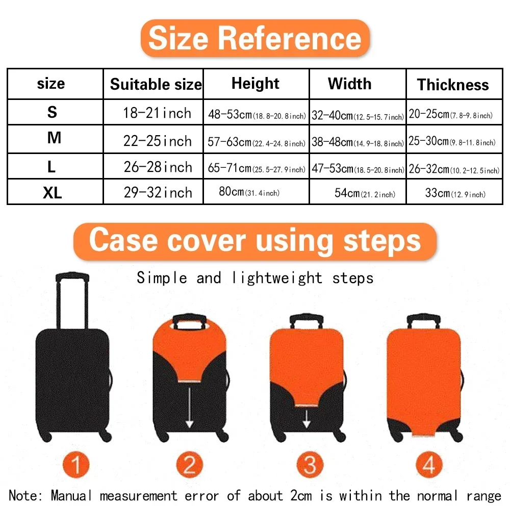 Luggage Cover Stretch Fabric Suitcase Protector Baggage Dust Case Cover Suitable for18-32 Inch Suitcase Case Travel Organizer