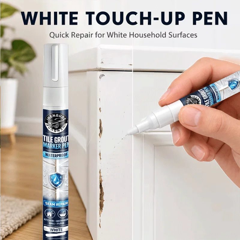 White Coloring Repair Pen, Smooth Ink Paint Touch-Up Marker for Furniture, Wood Cabinets, Tables and Multi-Surface Scratch Care
