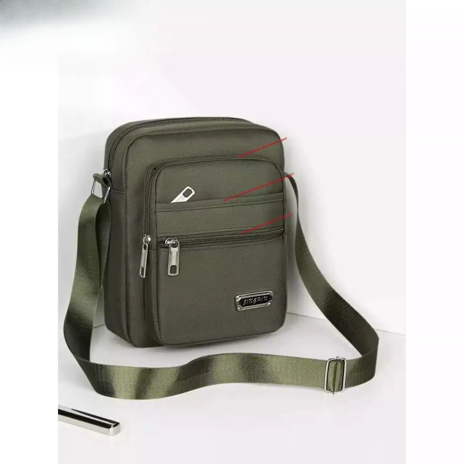 

Thickened Nylon Casual Crossbody Bag Men's Shoulder Bag Cashier Bag Multi-Layer Wallet Business Bag for Middle-Aged And Elderly