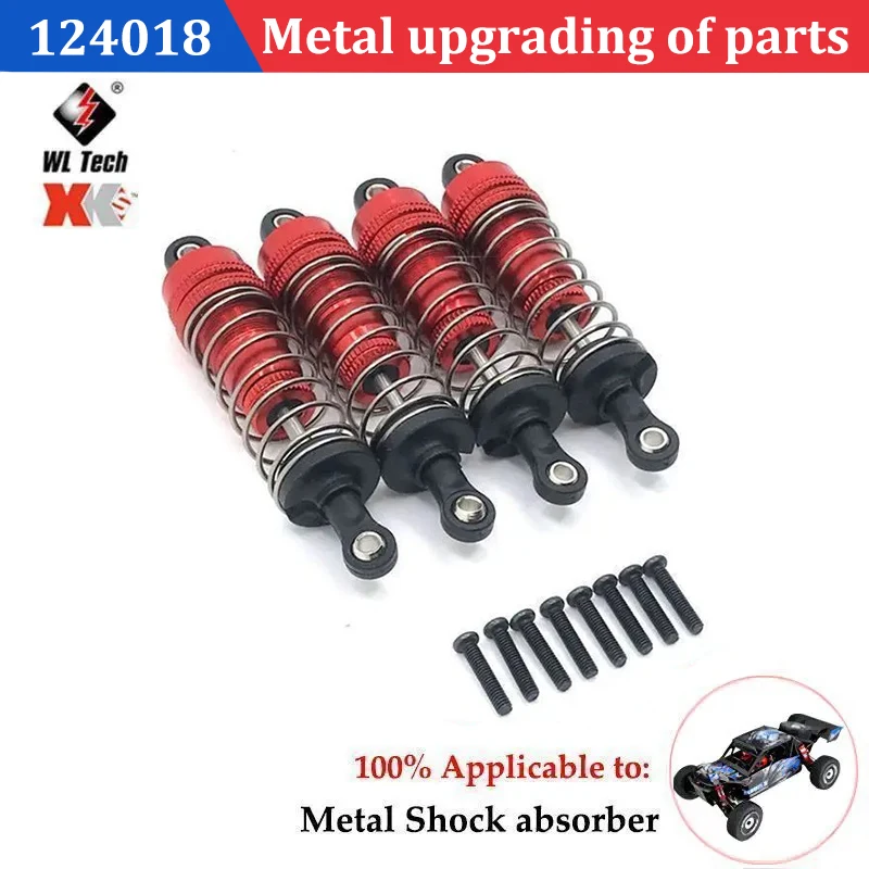 Wltoys 124016 124018 RC Car 1:12 Red All Upgrade Metal Spare Parts 4WD C-Type Seat/Tire/Motor Seat/Transmission Shaft/Tie Rod