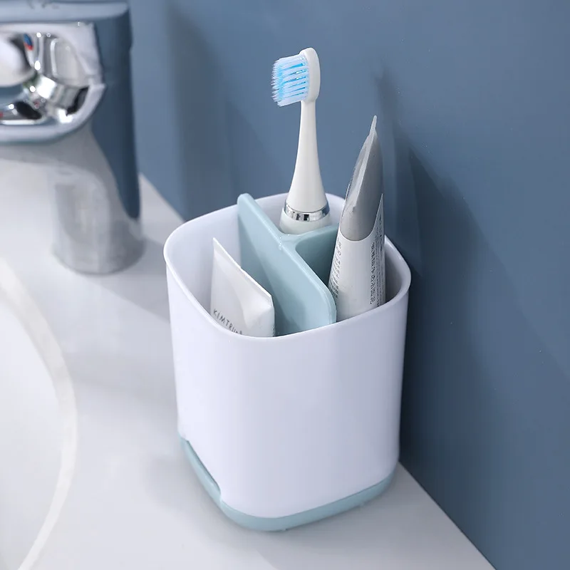 1pc Bathroom Toilet Toothpaste Holder Electric Toothbrush Stand Bathroom Storage Shelf Soap Cleaning Brush Storage Box Organizer