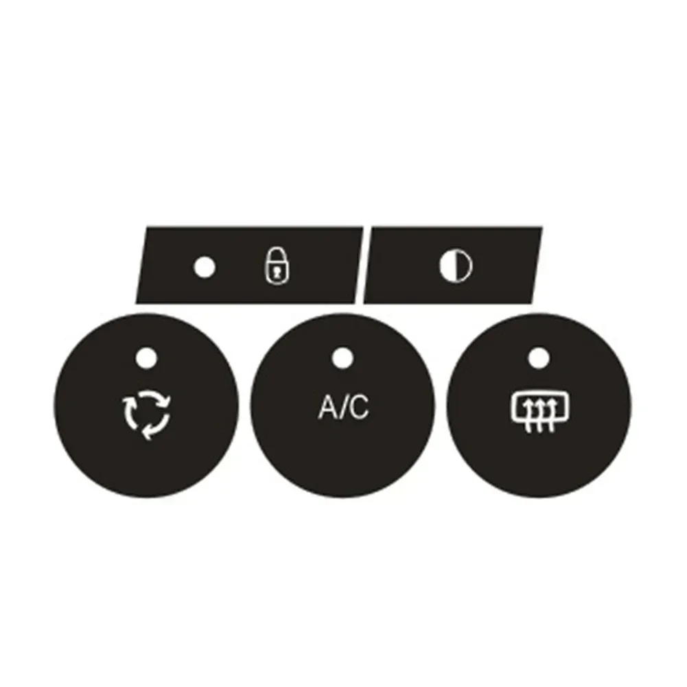 AC Control Button Worn Repair Kit Decals Stickers for C4 2014 2018 Black Overlay White Characters Secure Attachment