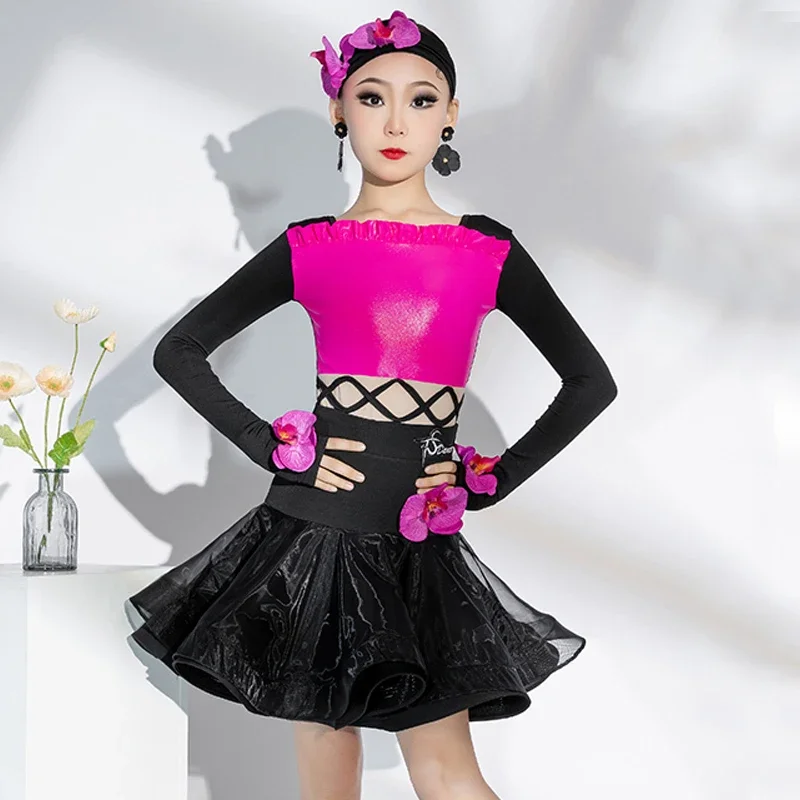 ファッションラテンダンス競技衣装女の子のためのパフォーマンスダンス服子供サンバ社交ダンスドレス SL9901