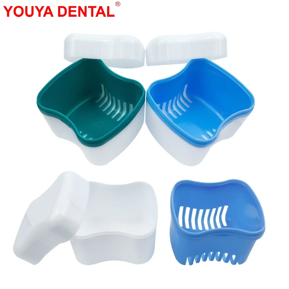 

1PC Dental Denture Box With Net Bath Case Fake Teeth Storage Box Orthodontic Retainer Braces Mouth Guard Cleaning Case Container