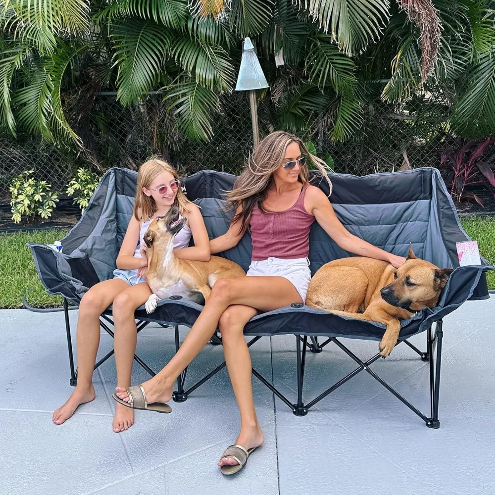 Triple-Seat Folding Camping Loveseat 4