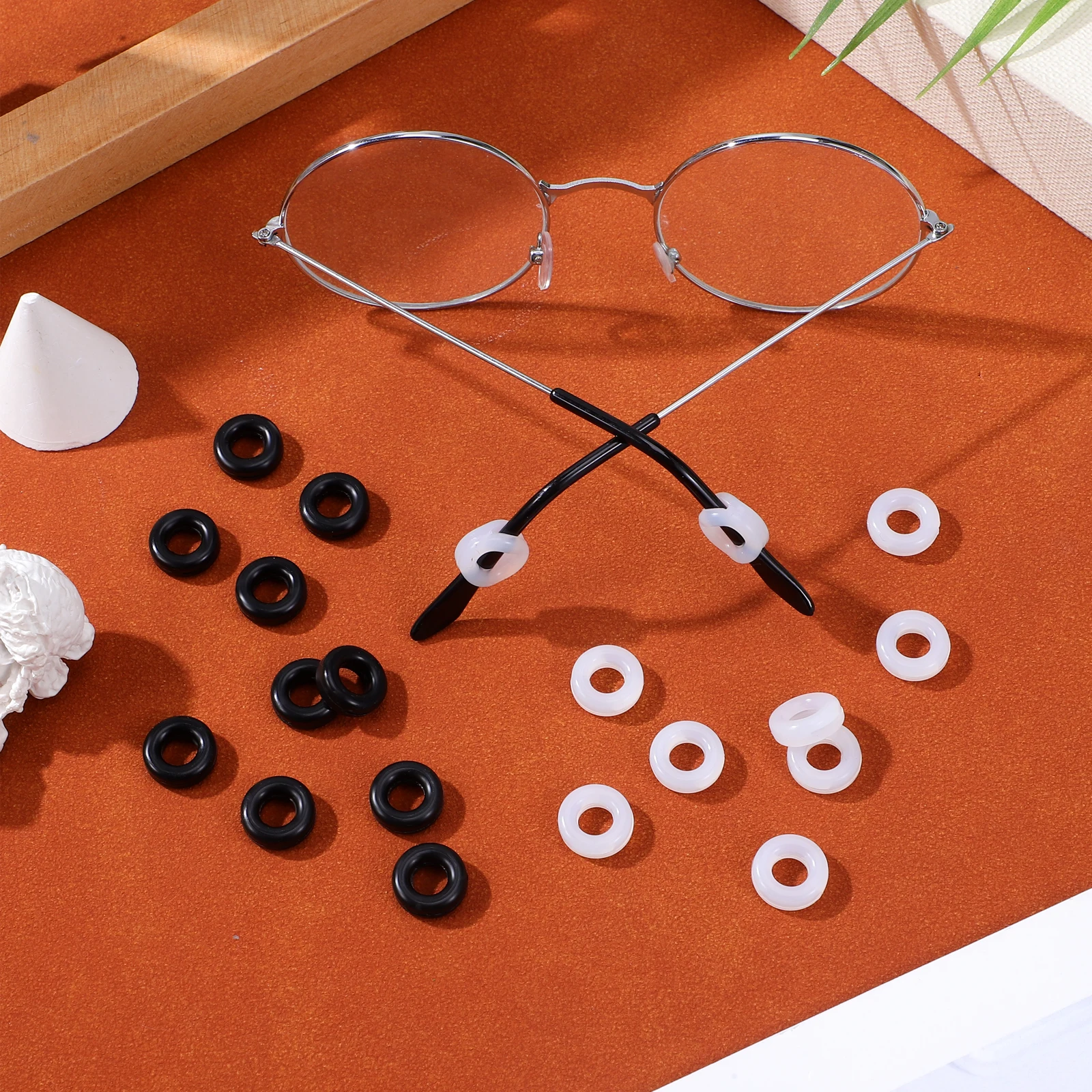 

Anti-Slip Ring Eyeglass Silicone Retainer Soft Fits Most Glasses Sunglasses Reading Glasses Temple Tips Tighteners Hinge