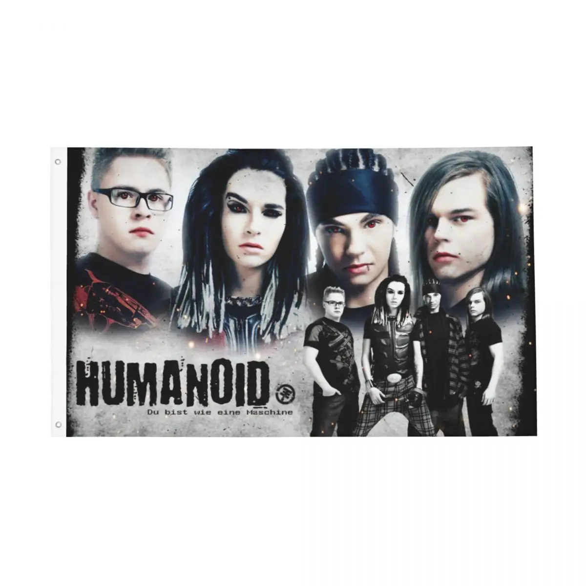 Tokio Hotel Rock Flag Fade Proof Indoor Outdoor Banner BillKaulitz 2 Grommets Hanging Decoration