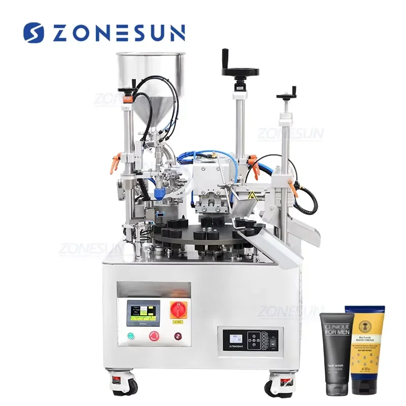 2026 Hot ZS-AFS05 Tabletop Ceramic Pump Rotary Automatic Ultrasonic Skincare Plastic Soft Tube Filling