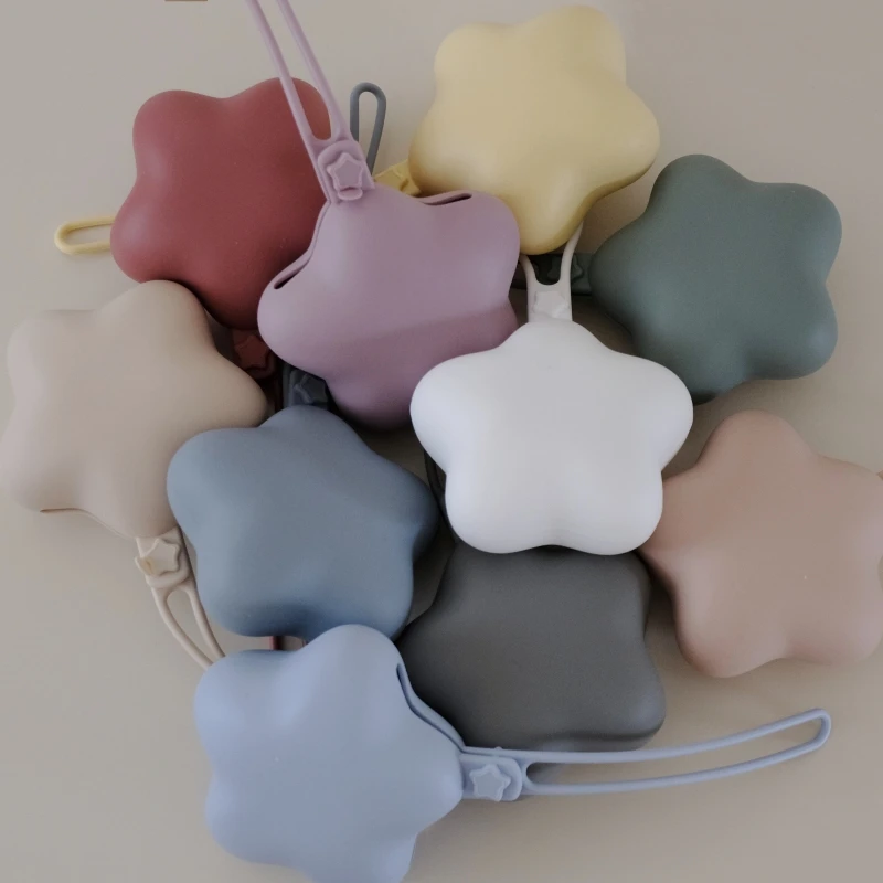 

Портативный органайзер для детских пустышек с креплением на коляску, силиконовый контейнер для хранения прорезывателей и пустышек, защита от падений, дизайн «Звезда»