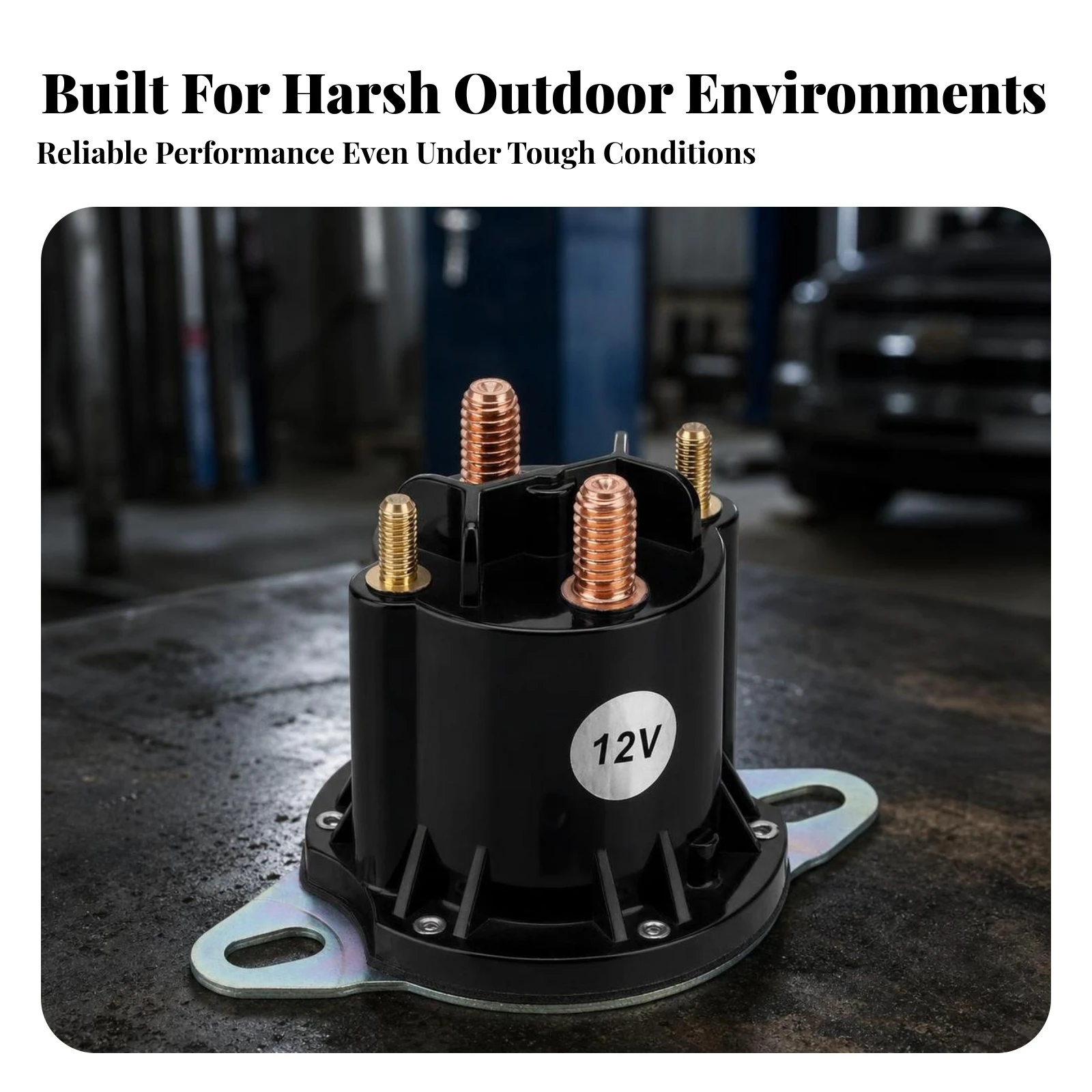 Solenoid Relay Easy-to-Mount 12V Solenoid Relay with Mounting Base Heavy-Duty Switch Oem Replacement for Starter Control
