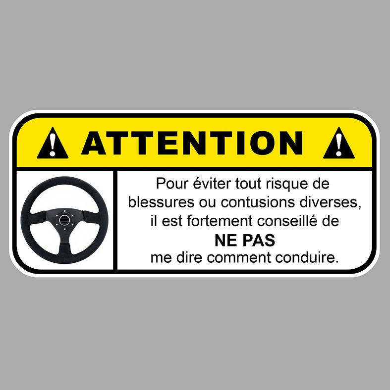 2Packs 12cmx5,5cm Danger Attention Driving Humor Fun Sticker For Car Window Bumper