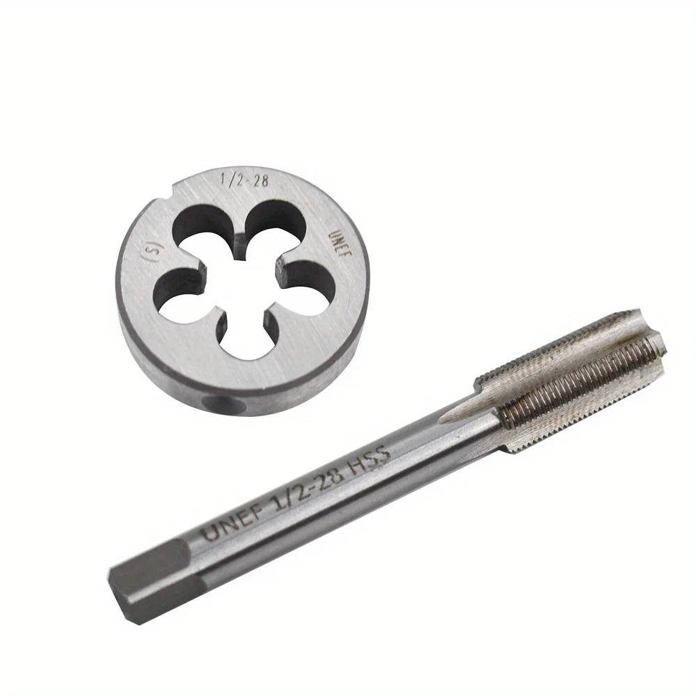 1/2in-28 HSS Tap and Die Set 1/2 x 28 Machine Thread Tap and Round Thread Die Right Hand 22LR 223 5.56 9mm