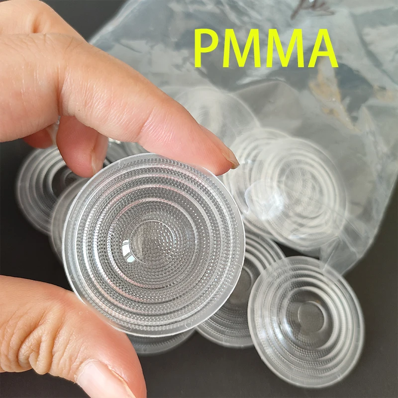 1pcs Diameter 43mm 50mm 55mm 60mm 69mm PMMA Ultra-Thin Focus Anti-Glare Led Light Source Bead Lens Spotlight