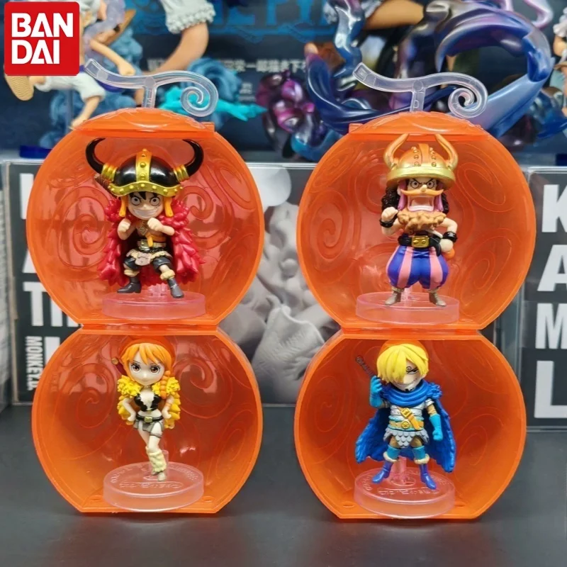 BANDAI Gashapon One Piece Fruta del Diablo Luffy Sanji Nami Usopp Kuro Kaya Battle 25 Figura de Anime Coleccionable Modelo de Juguete
