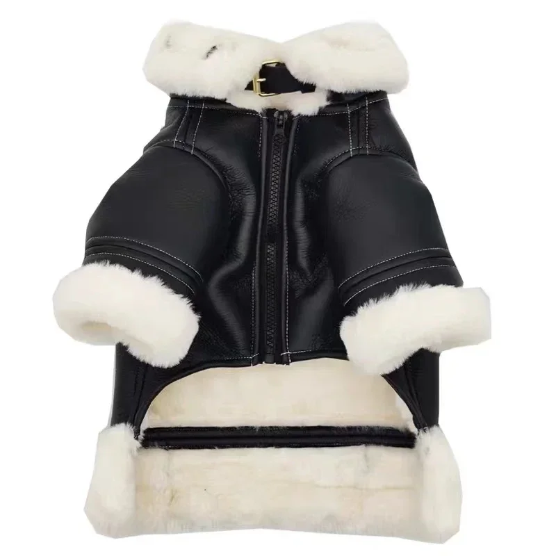 

Thicken Warm Dog Leather Coat Jacket Schnauzer Dog Clothes Outfit Cat Pomeranian Poodle Bichon Frise Pug French Bulldog Clothing