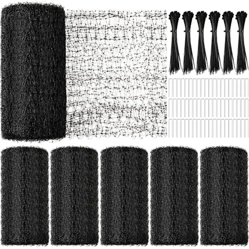 

6 Pack Garden Netting 7 x 100 Feet Black Protect Plants Fruit Trees and Vegetables Durable and Reusable Easy Installation