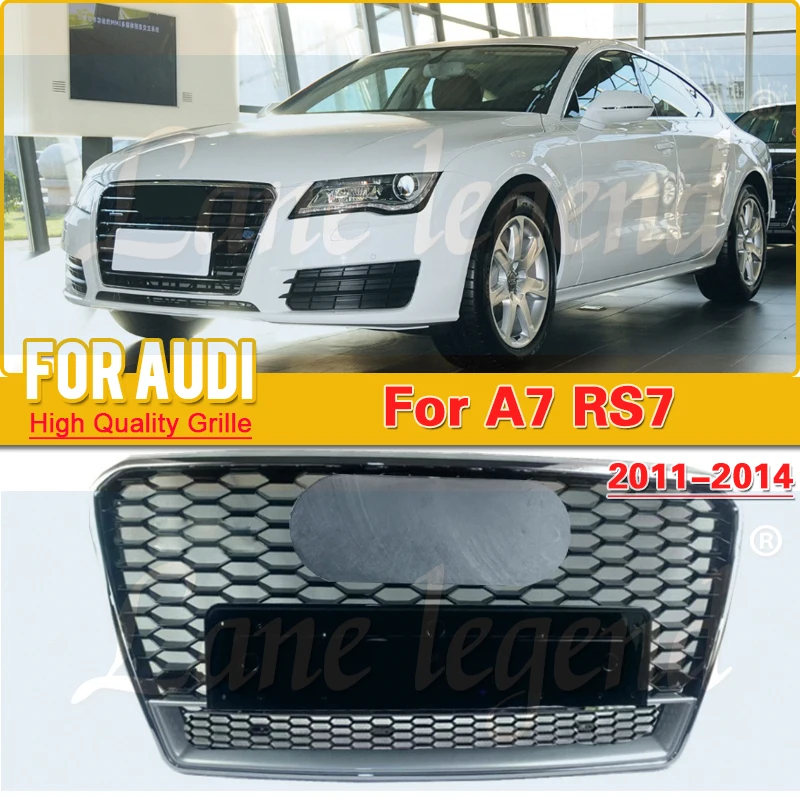 

Car Styling Accessories Front Bumper paint-proof Grill Center Grille for Audi A7 2011 2012 2013 2014(Refit for RS7 Style)