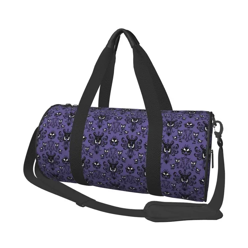Happy Haunted Mansion Print Travel Duffel Bag Lightweight Waterproof Sport Yoga Gym Fitness Bag with Shoe Compartment Wet Pocket