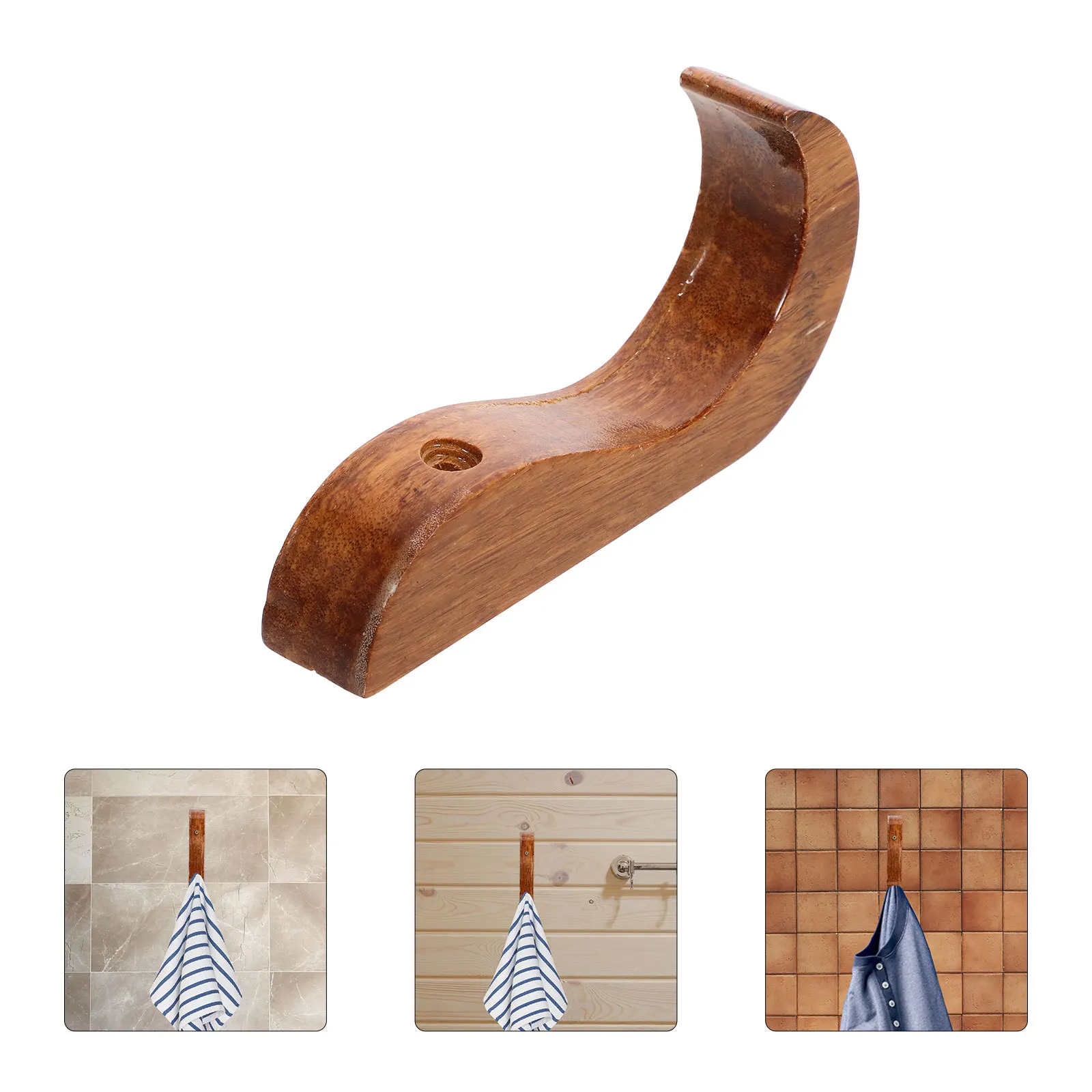 

Wooden Adhesive Hook Bamboo Mount Towel Holder For Bathroom Kitchen Backpack Hanger Coat Rack Decorative Hooks Wall Mount