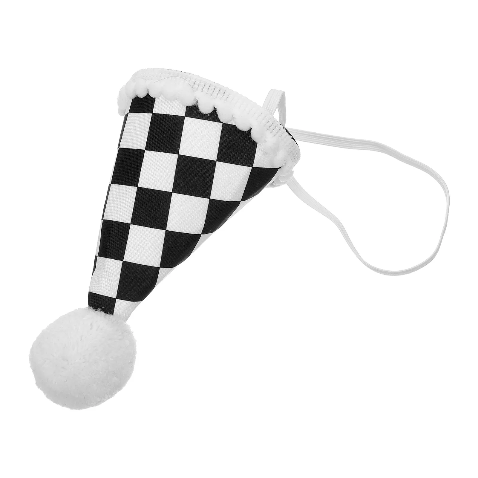 Race Car Birthday Hat Black White Checkered First Birthday Crown Pom Poms Racing Theme Party Decoration Toddler Boys Car