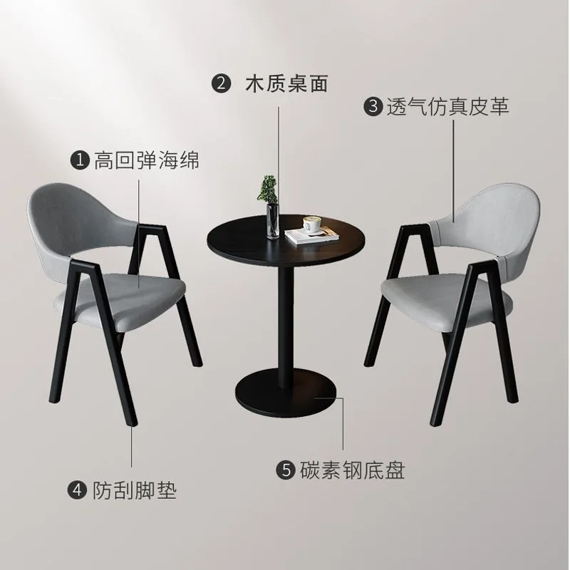 Light luxury balcony tea table and chair three-piece set hotel outdoor leisure small round table