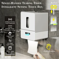 2024 Upgraded Induction Toilet Paper Holder Shelf Wall-Mounted Automatic Smart Sensor Tissue Box Bathroom Home Paper Towel Rack