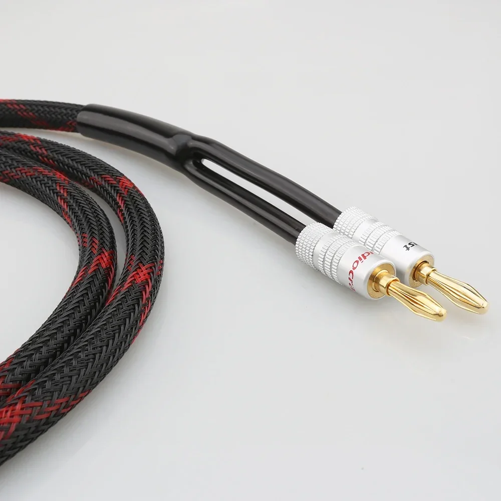 Акустический кабель Audiocrast 4-контактный Speakon для двойного разъема Banana Spade Y для сценического качества Аудиокабель OFC 1M 2M 3M 5M 8M 10M 12M