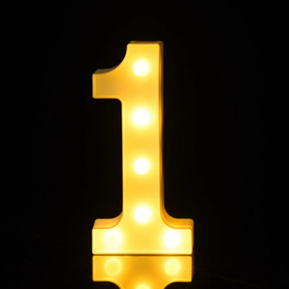 

LED Number Lamp Number 1 Warm Romantic Light Sign Wedding Birthday Party Anniversary Home Decor LED Night Light