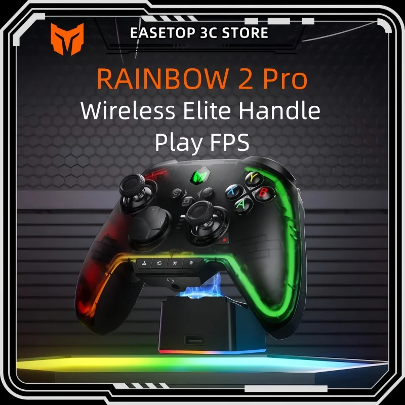 Bigbigwon Rainbow 2pro Wireless Game Controller Magnetic Charging Base Rgb Lighting Adjustable Vibration Steam Switch FPS Handle