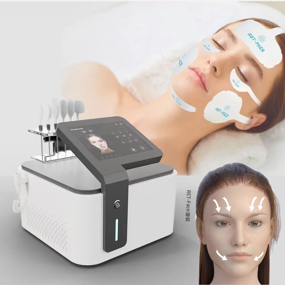 Eletro Estimulador Facial, Massagem De Pele, Estimulação Muscular, Face Shaping, RF Ems Lifting Machine