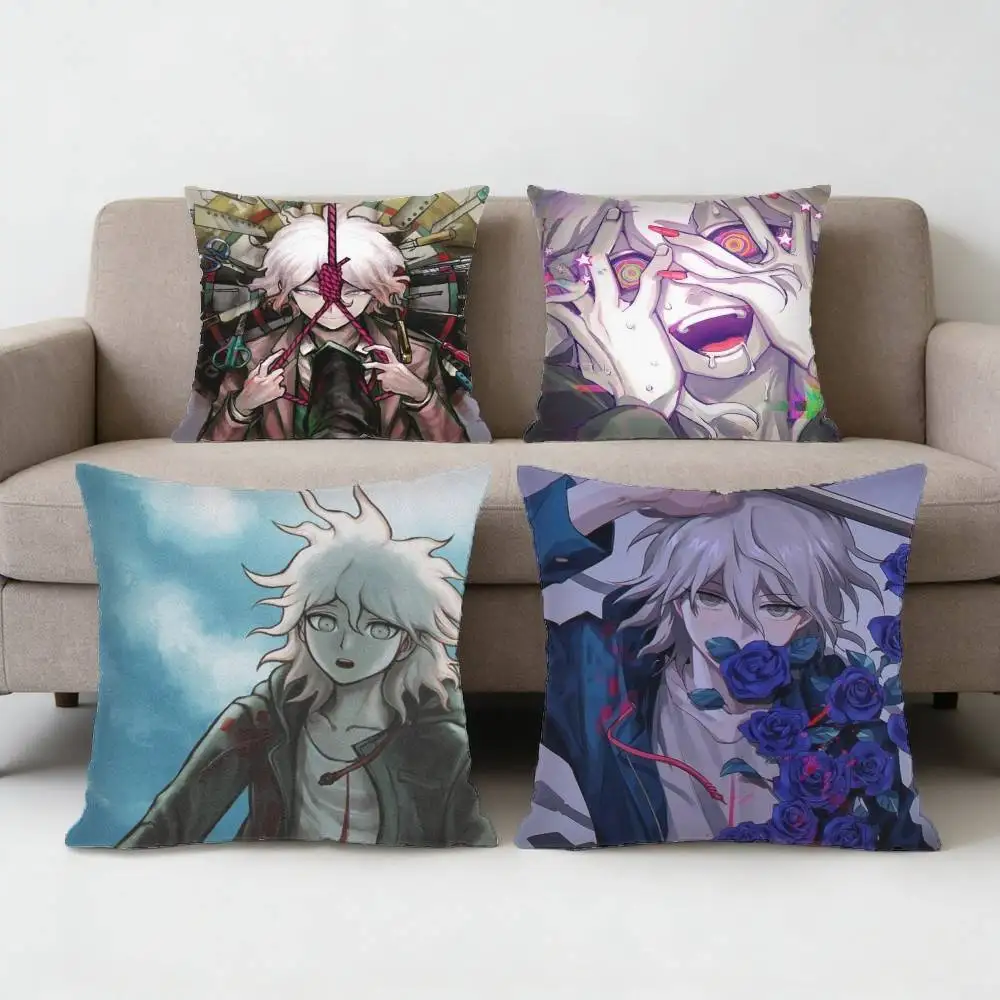Danganronpa Game N-Nagito Komaeda Pillow Case for Sofa Living Room Home office Decor Protective Cover