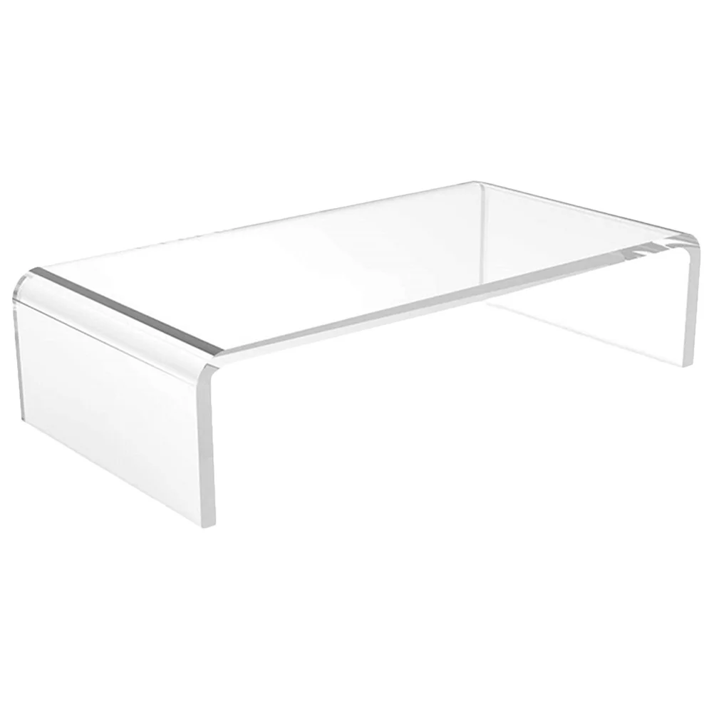 

Acrylic Monitor Stand Keyboard Riser Heavy Duty Desk Organizer Ergonomic Laptop Riser Transparent Display Base Storage Solution