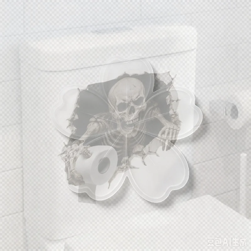 3D Skeleton Toilet Sticker Personality Waterproof Self Adhesive Realistic Crack Effect Decal for Home Toilet Decor