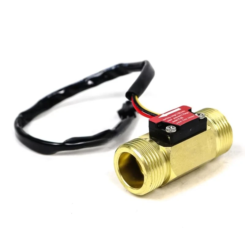 DN15 G3/4 Brass Water Flow Sensor Switch DN20 All Copper MagneticS Water Flow Meter Switch, Hall Pulse Brass Water Flow Meter