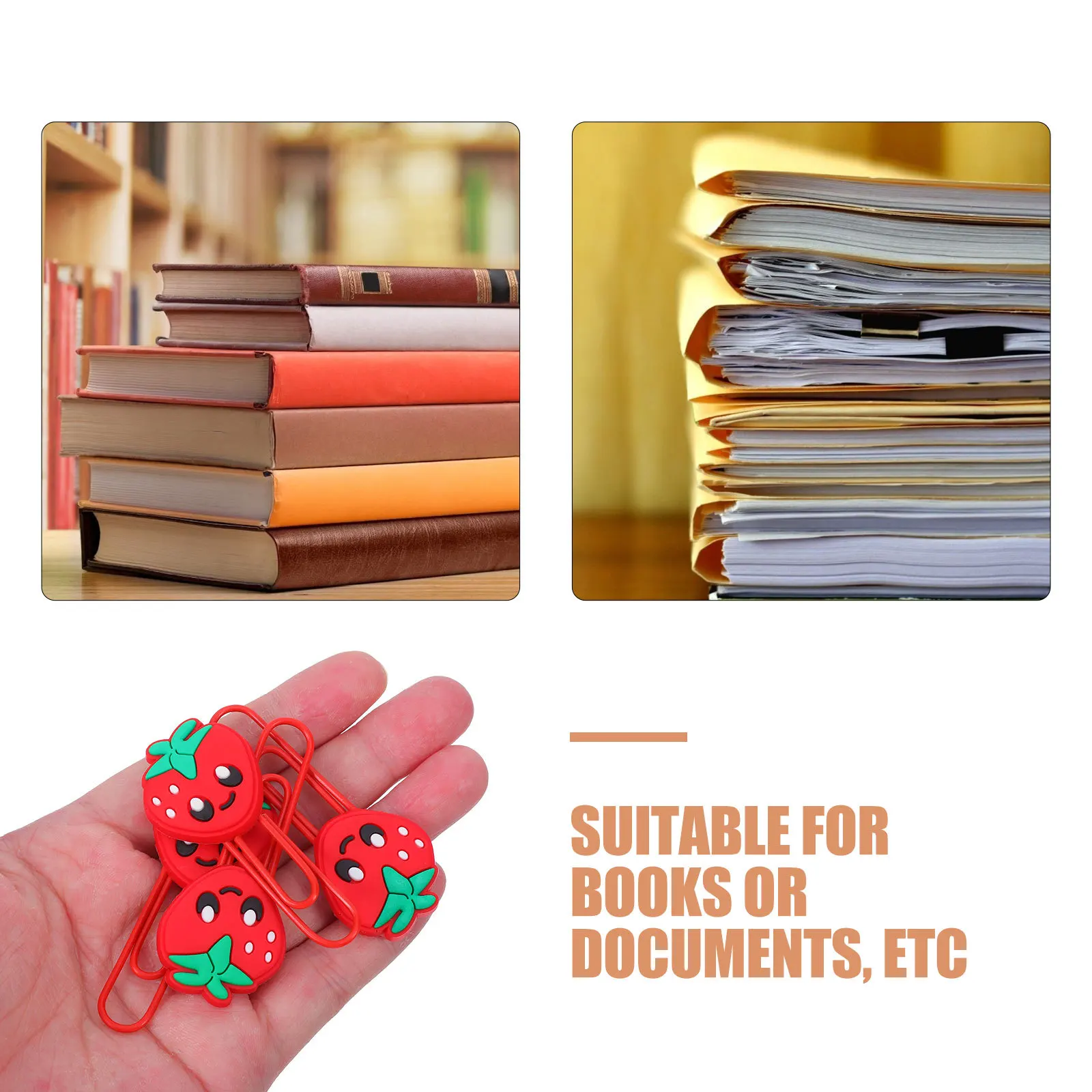 คลิปหนีบกระดาษลายสตรอว์เบอร์รี่ 30 ชิ้น น่ารัก กันน้ำ ทำจาก PVC ใช้เป็นที่คั่นหนังสือ ลายการ์ตูน เครื่องเขียนสร้างสรรค์ สำหรับนักเรียน ใช้ในห้องเรียน