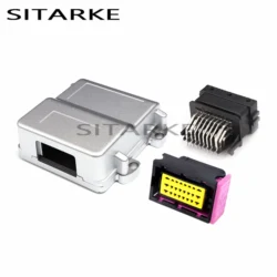 1 Set 24 Pin Way Waterproof Aluminum Single Hole CNG Automotive ECU Enclosure Box With Matching FCI Connector 211PC249S0005