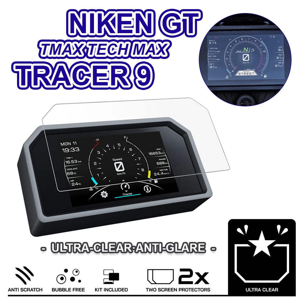 Tracer9 Accessories Motorcycle Scratch Cluster Niken GT Dashboard Instrument Film New Screen for Yamaha TMAX Tech MAX 2022 2023