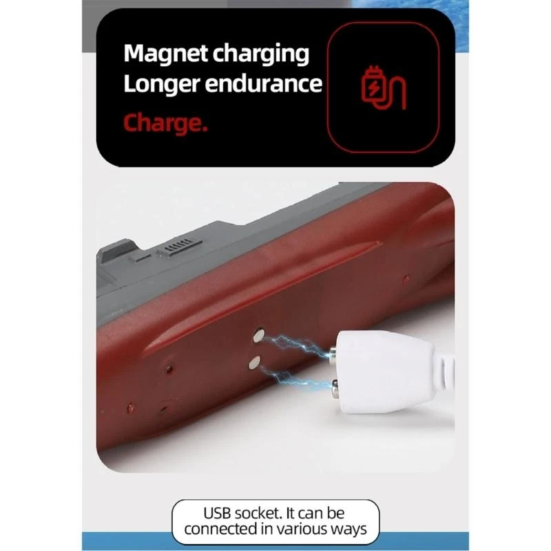 Bateau guerre télécommandé, bateau rapide RC, jouet pour piscines extérieures, lacs, croiseurs télécommandés, cadeau pour