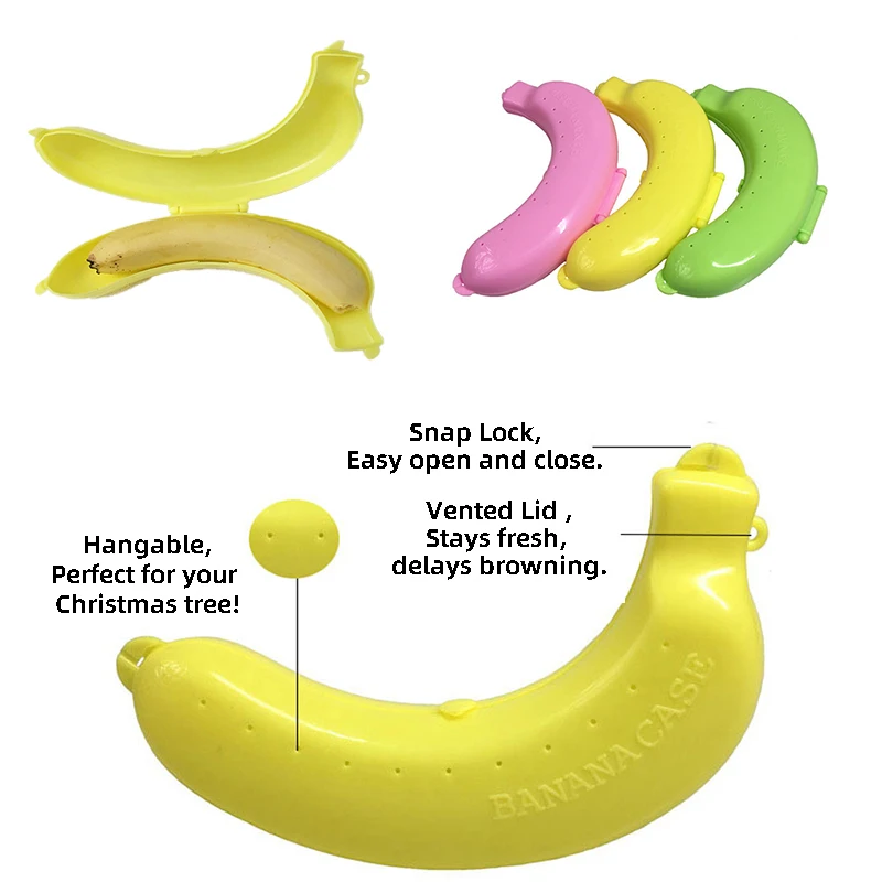 

1PC Banana Storage Box Fruit Banana Holder Cute Case Protector Container Portable Food Lunch Plastic Box for Trip Travel Outdoor