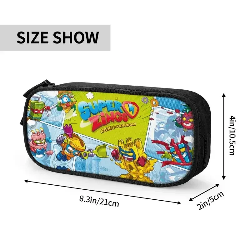 Super Zings Cartoon Game Pencil Case for Girls Boys Big Capacity Toys Pen Box Bag Stationery