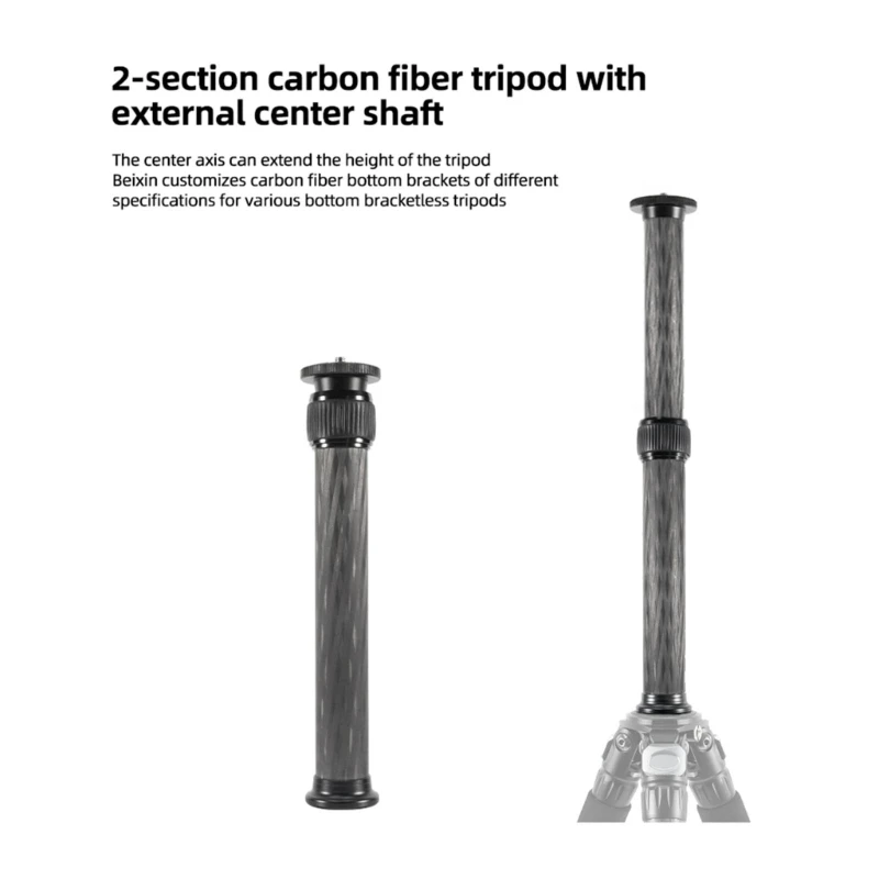 Tripod Center Column Tripod Extension Tube Tripod Extender, Gimbal Extension Pole Handheld Extension 1/4 to 3/8 Screw