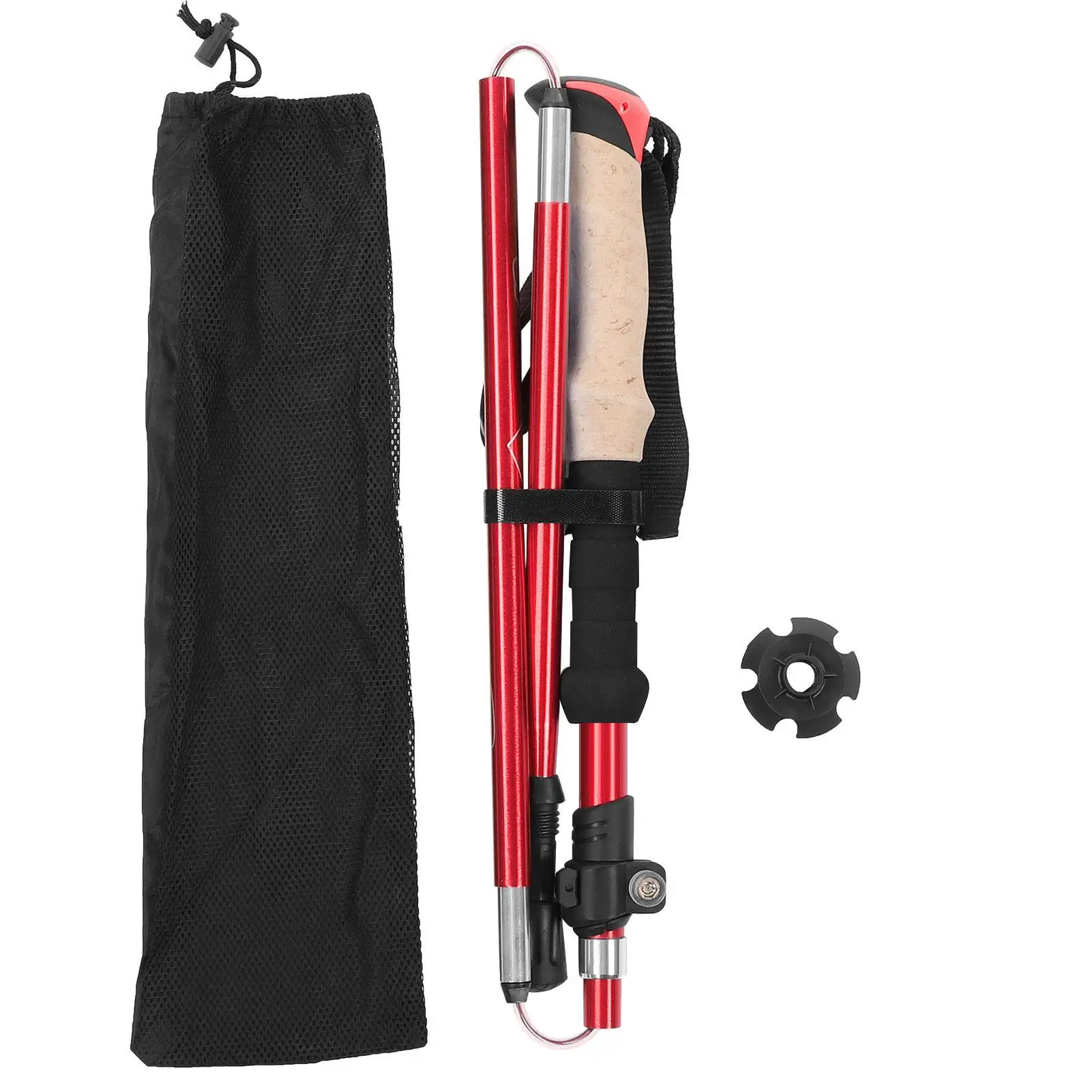 

Ultralight Aluminum Alloy Telescopic Hiking Pole 5-Section Folding Walking Stick Climbing Trekking Alpenstocks