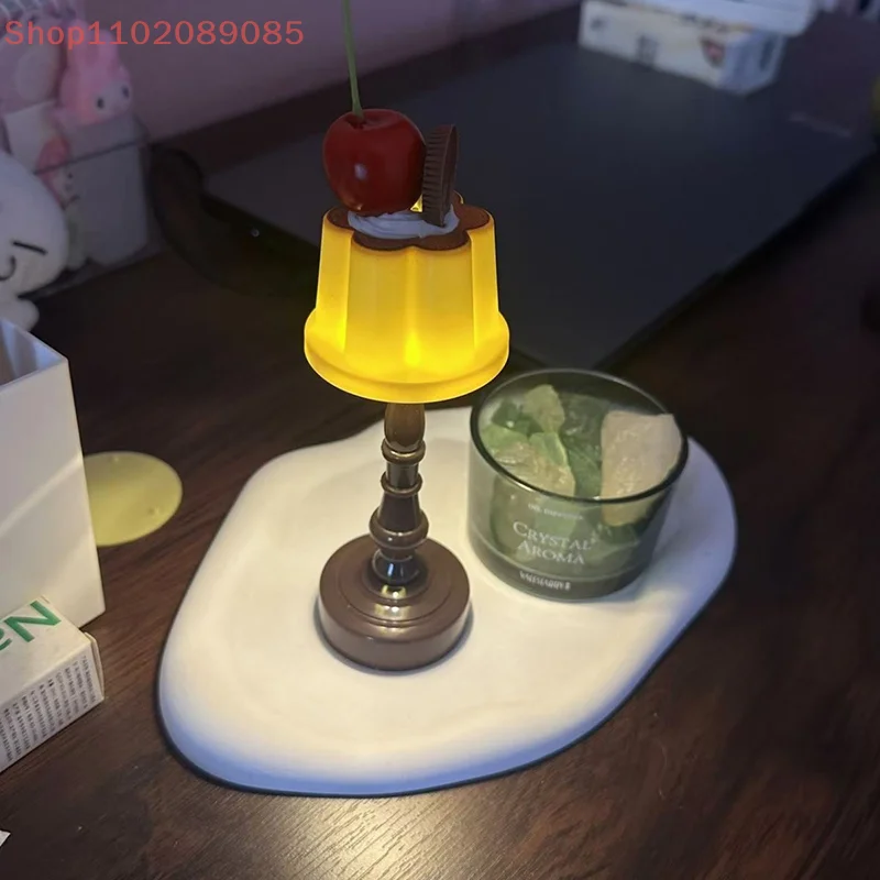 

Retro Pudding Night Light Desktop Decoration Bedroom LED Atmosphere Lamp Bedside Sleep Light Suitable For Gift