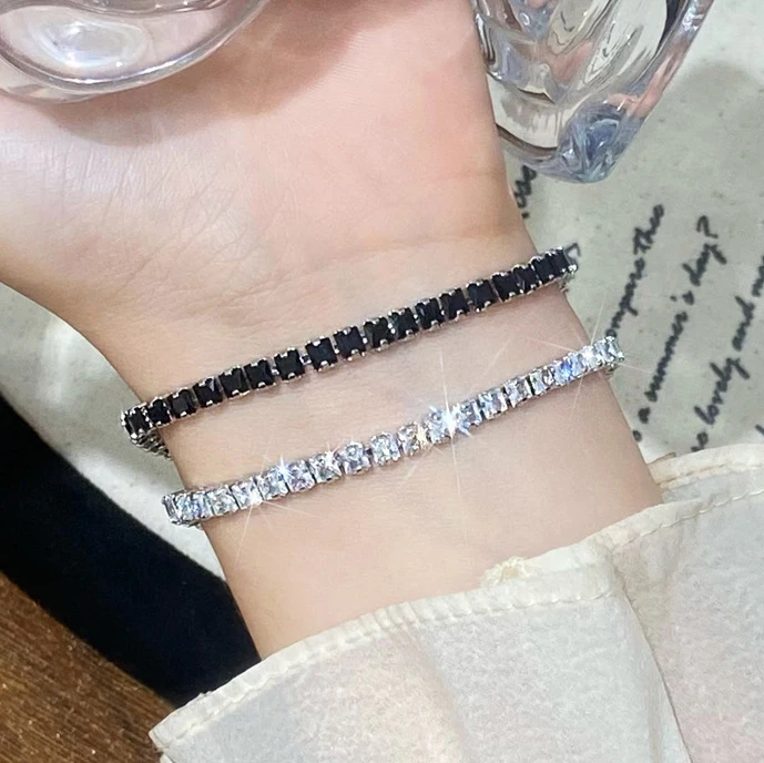 

PONYKISS 925 Sterling Silver Zircon Trendy Geometric Charm Bracelets for Women Light Luxury Fine Jewelry Minimalist Accessories