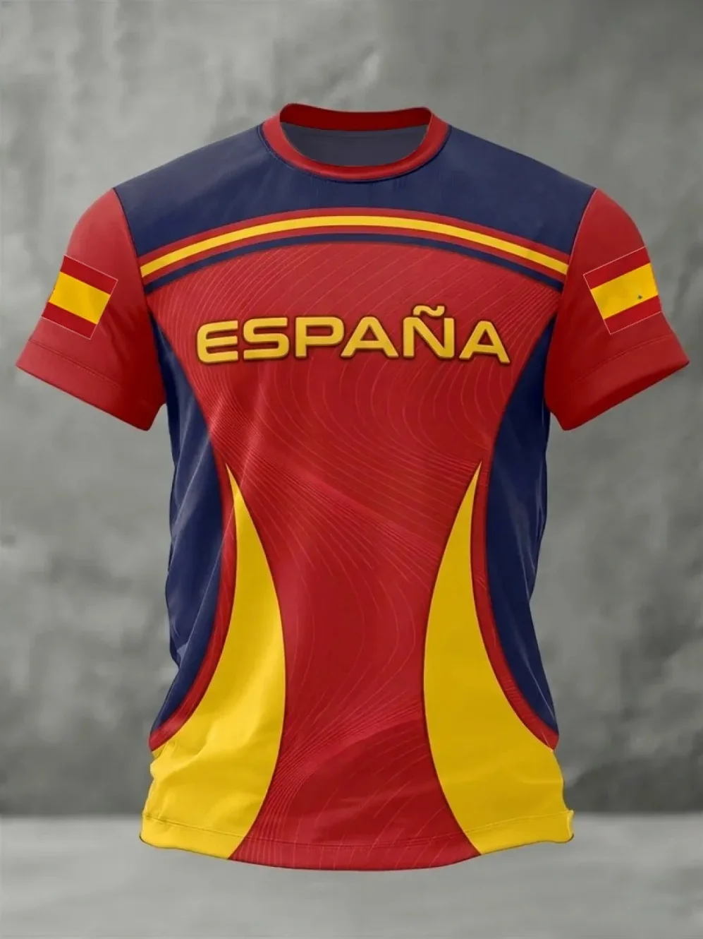 2026 Sommer Spanien Fußballtrikots für Herren – Klassische God Spain Kurzarm-T-Shirts im lässigen O-Neck Sport-Stil – Herrenbekleidung – Detail 13