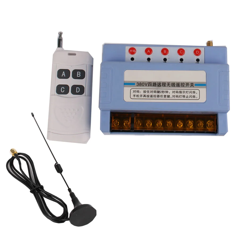 

Трехфазный беспроводной пульт дистанционного управления переменного тока 380 В, радиоприемник с антенной дистанционного управления на расстоянии 300-1200