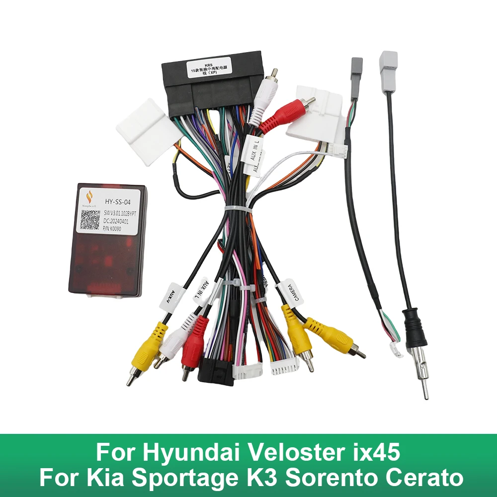 

Car 16pin Wiring Harness Adapter Canbus Box For Hyundai Veloster ix45 Kia Sportage K3 Sorento Cerato Decoder Power Cable